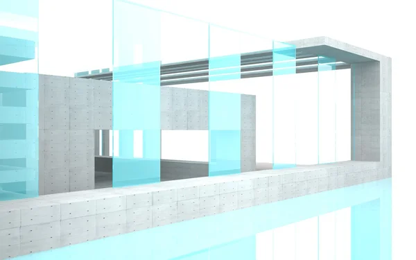 Abstraktes Interieur mit türkisfarbenem Glas — Stockfoto