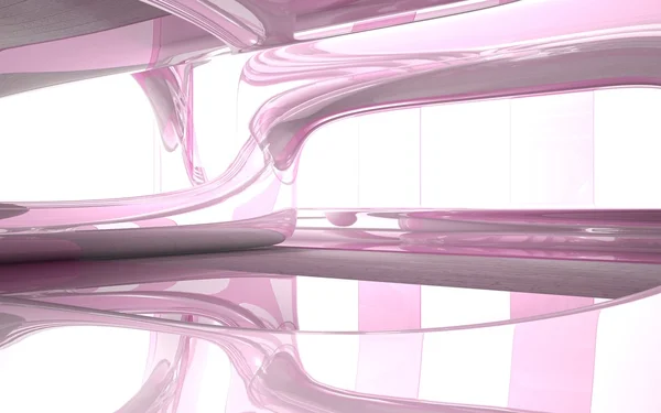 Interior abstracto con vidrio rosa y árbol viejo —  Fotos de Stock