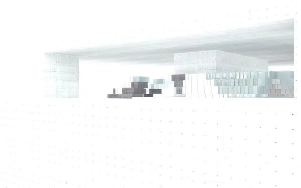 Interior abstracto de bloques de hormigón y vidrio — Foto de Stock