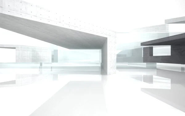 Абстрактный фон внутреннего бетона и стекла — стоковое фото