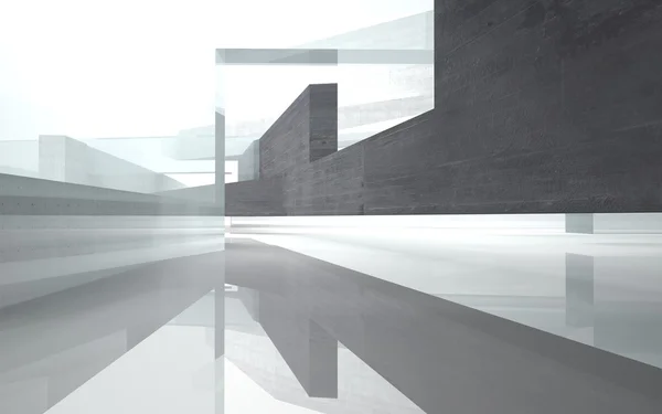 Fundo abstrato de concreto interior e vidro — Fotografia de Stock