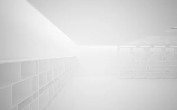 Abstraktes Interieur. elegante weiße Regale auf weißem Hintergrund — Stockfoto