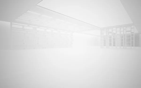 Abstract interior. Stylish white shelves on a white background — Stock Photo, Image