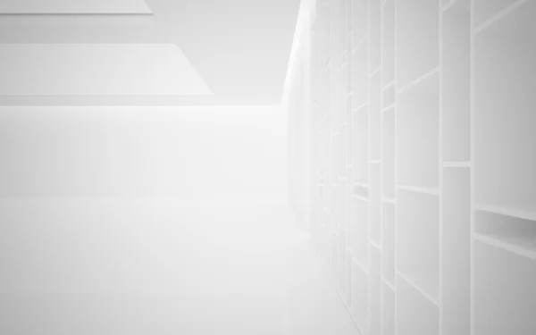 Streszczenie wnętrza. stylowe białe półki na białym tle — Zdjęcie stockowe