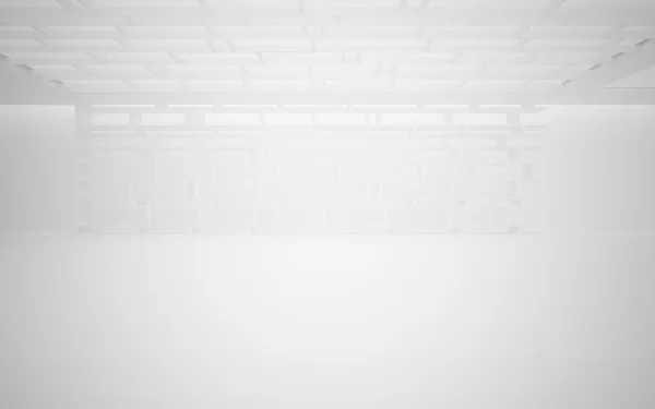 Interior abstrak. Rak putih bergaya pada latar belakang putih — Stok Foto