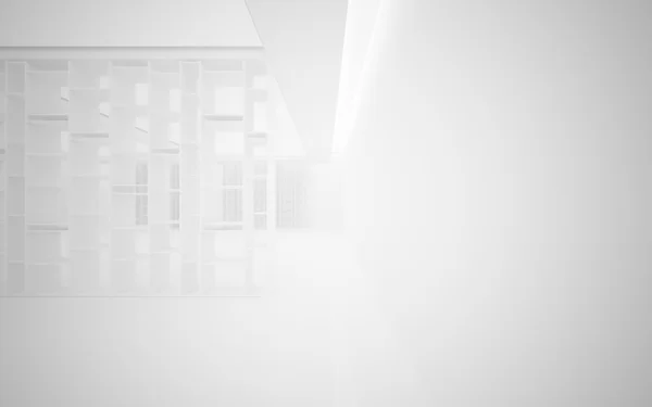 Abstraktní interiér. stylové bílé police na bílém pozadí — Stock fotografie