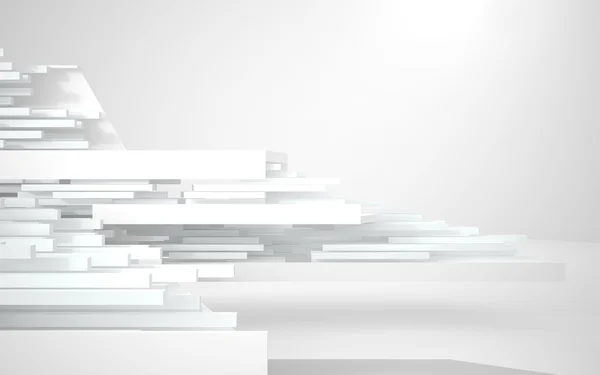 Mimari. Beyaz bir arka planda beyaz bina soyut — Stok fotoğraf