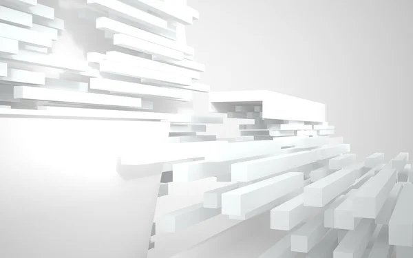 Arquitectura abstracta. abstracto edificio blanco sobre un fondo blanco — Foto de Stock