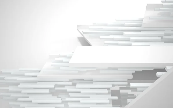 抽象的なアーキテクチャ。白い背景に白い建物を抽象化します。 — ストック写真