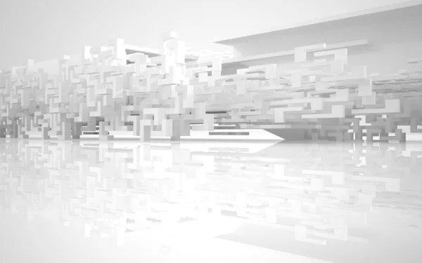 超级酷抽象建筑白色背景 — 图库照片