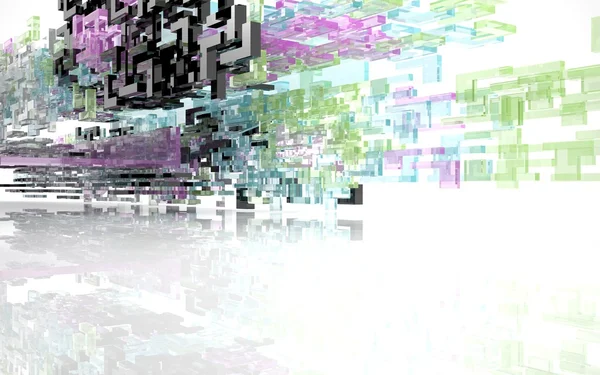 Abstrakt arkitektoniska bakgrund av färgat glas rektanglar — Stockfoto