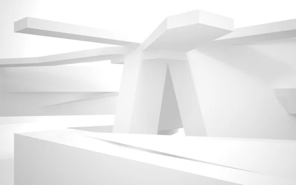 Abstrakte Architektur. abstraktes weißes Gebäude auf weißem Hintergrund. — Stockfoto