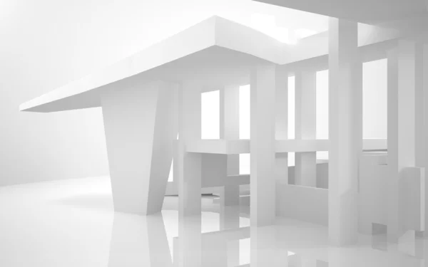 Абстрактна архітектура. абстрактна біла будівля на білому тлі . — стокове фото