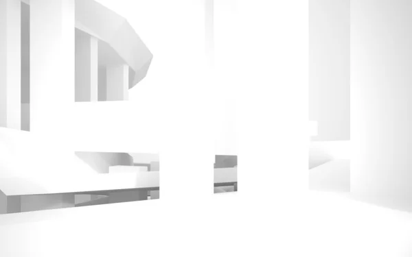 Abstraktní architektura. abstraktní bílá budova na bílém pozadí. — Stock fotografie