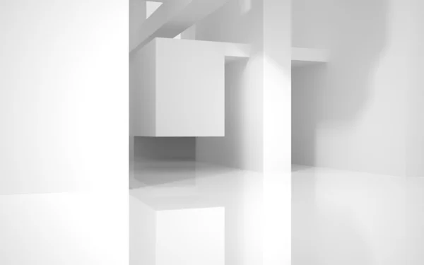 Περίληψη αρχιτεκτονική. αφηρημένο λευκό κτίριο σε λευκό φόντο. — Φωτογραφία Αρχείου