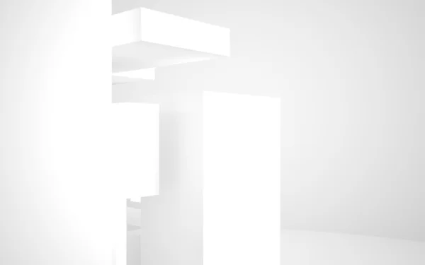 抽象的なアーキテクチャ。白い背景に白い建物を抽象化します。. — ストック写真