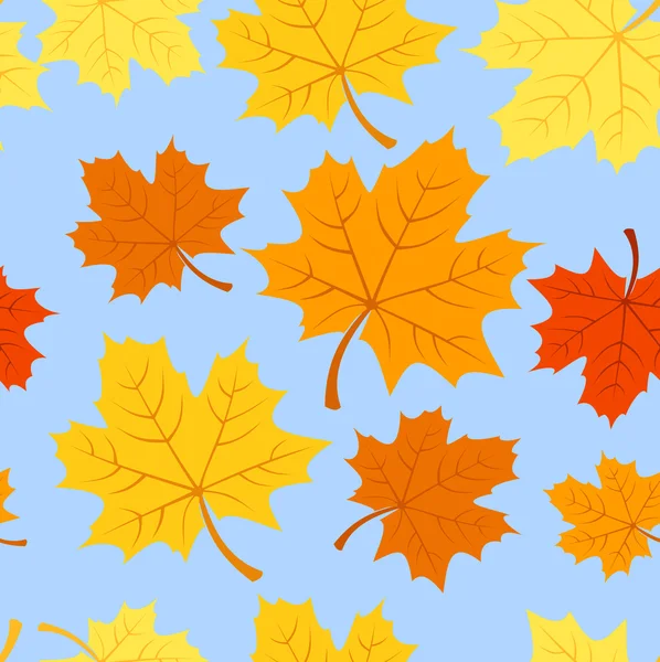 Seamless pattern with autumn maple leaves. Vector EPS 8. — Stock Vector