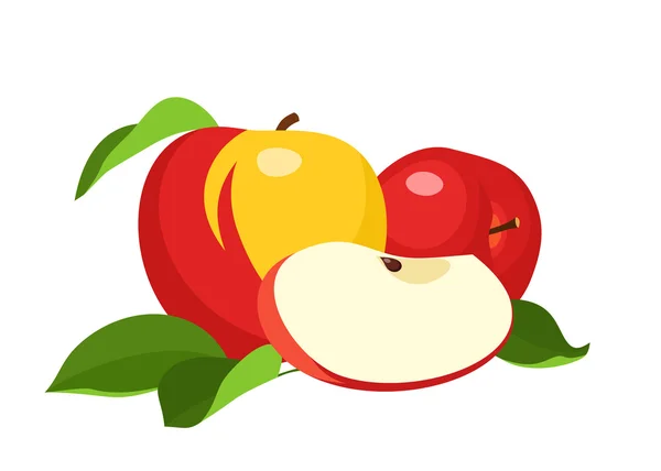 Manzanas. ilustración vectorial . — Archivo Imágenes Vectoriales