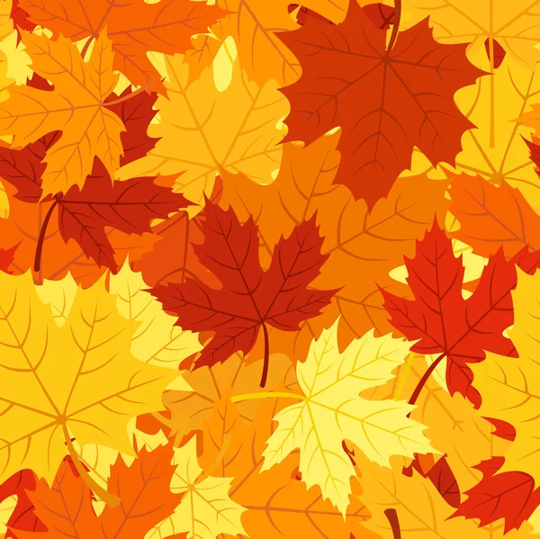 Seamless pattern with autumn maple leaves. Vector EPS 8. — Stock Vector