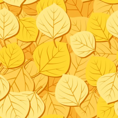 Seamless pattern with autumn aspen leaves. Vector EPS 8. clipart