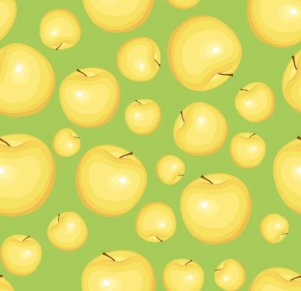 Patrón sin costuras con manzanas amarillas. Ilustración vectorial . — Archivo Imágenes Vectoriales