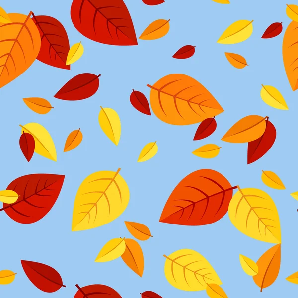 Seamless pattern with colored autumn leaves. Vector illustration. — Stockvector