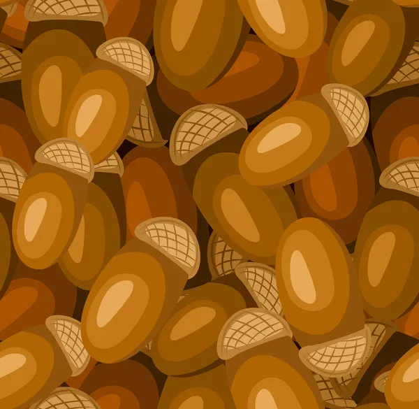 Patrón sin costuras con bellotas de otoño. Ilustración vectorial . — Vector de stock