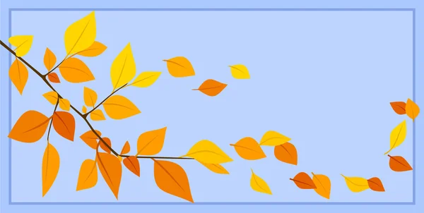 Autumn leaves on a blue background. Vector illustration. — Stock Vector