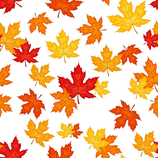 Seamless pattern with autumn maple leaves. Vector illustration. — Stock Vector