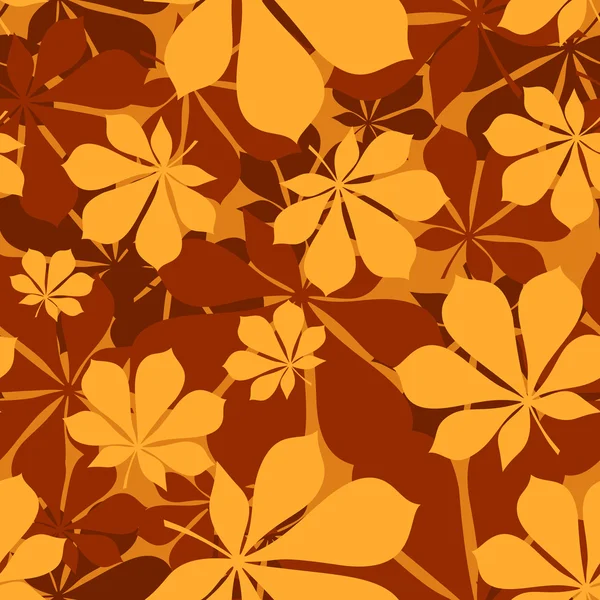 秋の栗の葉とのシームレスなパターン。ベクトル イラスト. — ストックベクタ
