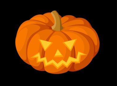 Jack-o-lantern. Cadılar Bayramı Balkabağı. vektör çizim.