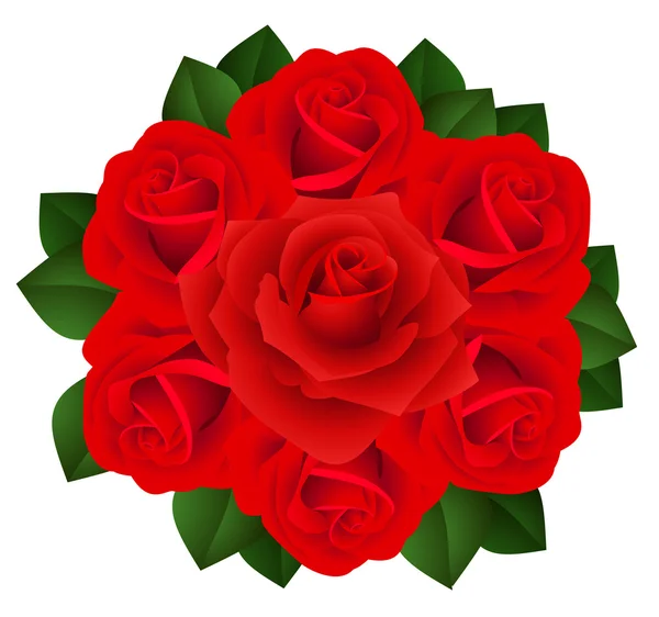 Bouquet di rose rosse. Illustrazione vettoriale . — Vettoriale Stock