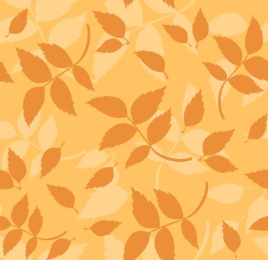 Sonbahar yapraklarıyla kusursuz desen. Vektör illüstrasyonu.