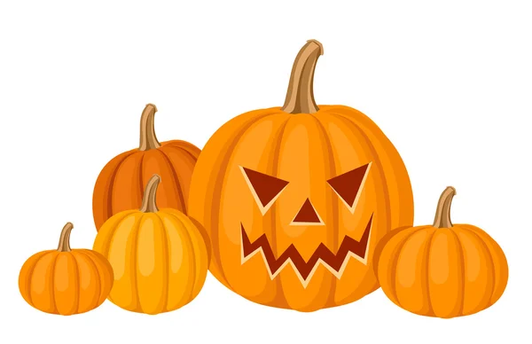 Halloween pumpkins. Vector illustration. — Stock Vector