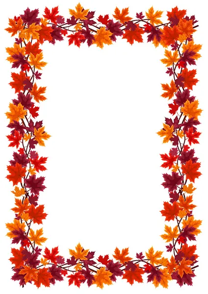 Autumn maple leaves frame. Vector illustration. — Stock Vector