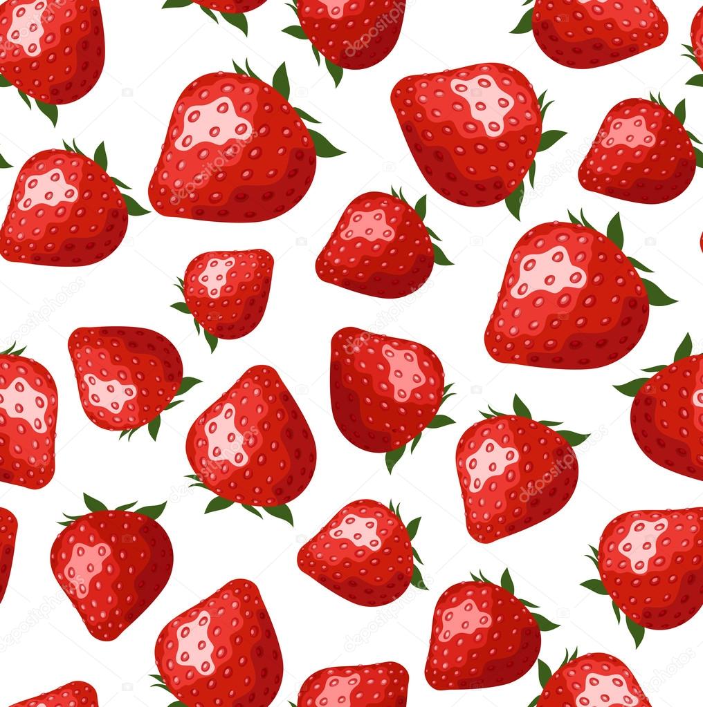 Seamless pattern with strawberries. Vector illustration.