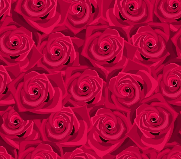 Fondo sin costuras con rosas rojas. Ilustración vectorial . — Vector de stock