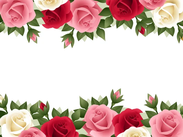 Vektor Hintergrund mit farbigen Rosen. — Stockvektor