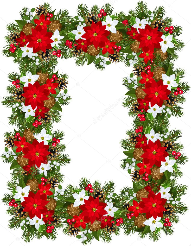 Christmas decorative frame. Vector illustration.