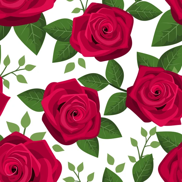 Fondo sin costuras con rosas rojas. Ilustración vectorial . — Archivo Imágenes Vectoriales