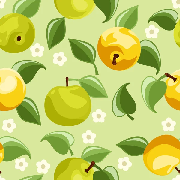 Fondo sin costuras con manzanas. Ilustración vectorial . — Archivo Imágenes Vectoriales