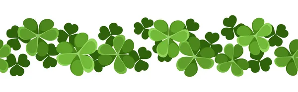 St. Patrick's day vector horizontal seamless background with shamrock. — Stock Vector