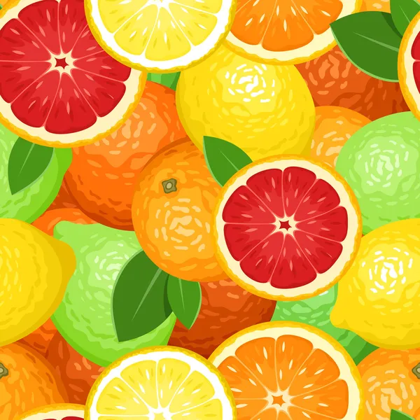 Naadloze achtergrond met citrusvruchten. vectorillustratie. — Stockvector