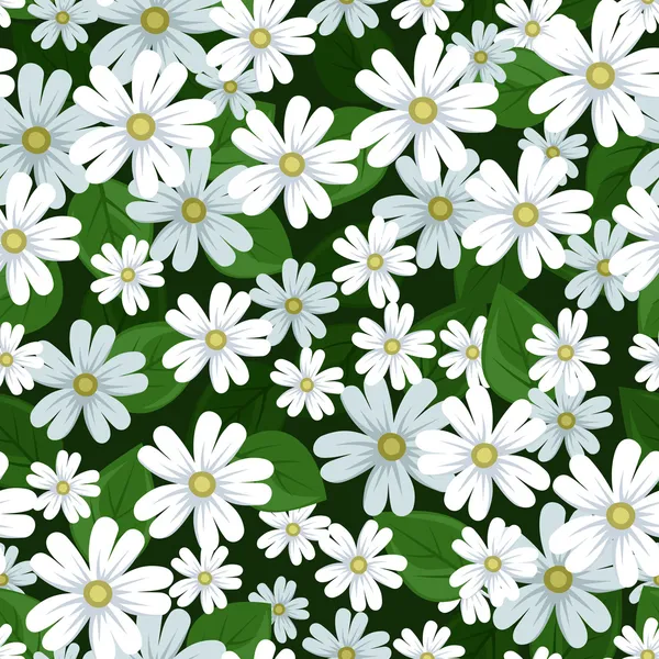 Seamless background with stellaria flowers. Vector illustration. — Stock Vector