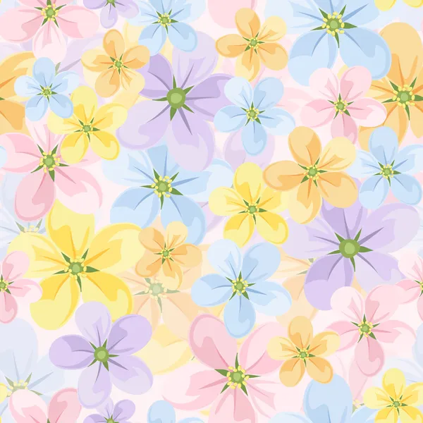 Απρόσκοπτη υπόβαθρο με χρωματιστά λουλούδια. εικονογράφηση φορέας EPS 10. — Διανυσματικό Αρχείο