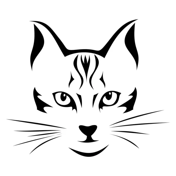 Silueta negra de gato. Ilustración vectorial. — Vector de stock