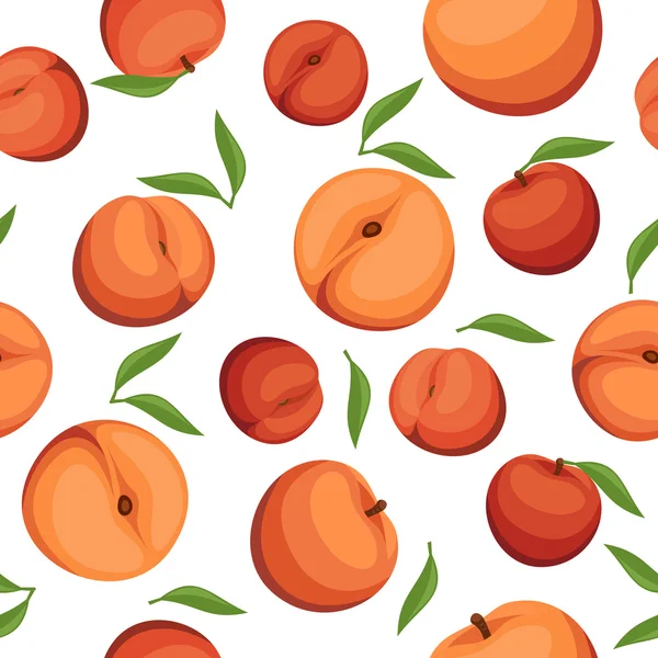 Seamless background with peaches. Vector illustration. — Stock Vector