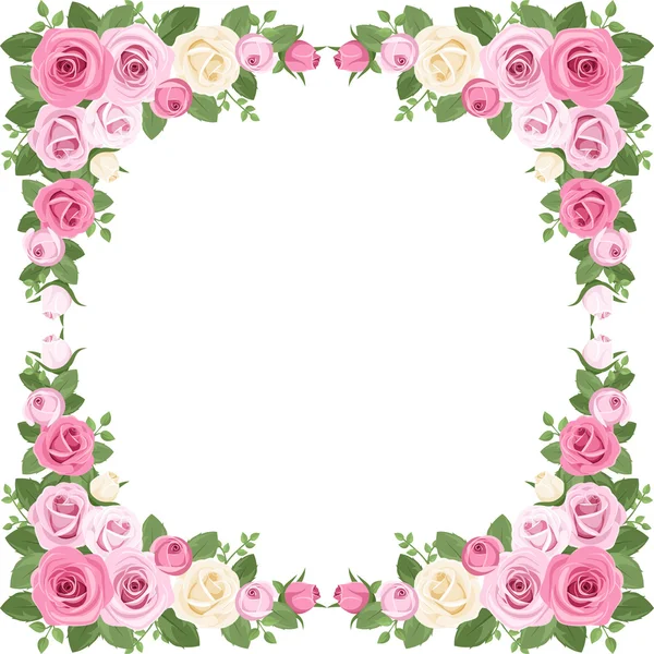 Vintage roses frame. Vector illustration. — Wektor stockowy