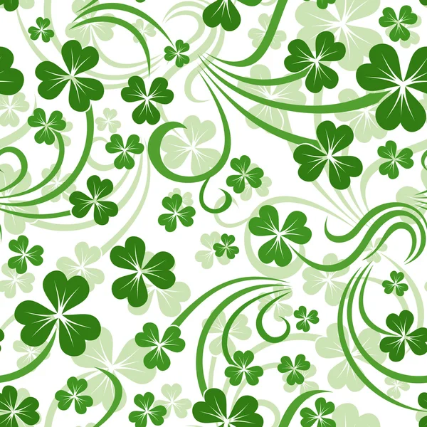 St. Patricks dag vector naadloze achtergrond met shamrock. — Stockvector