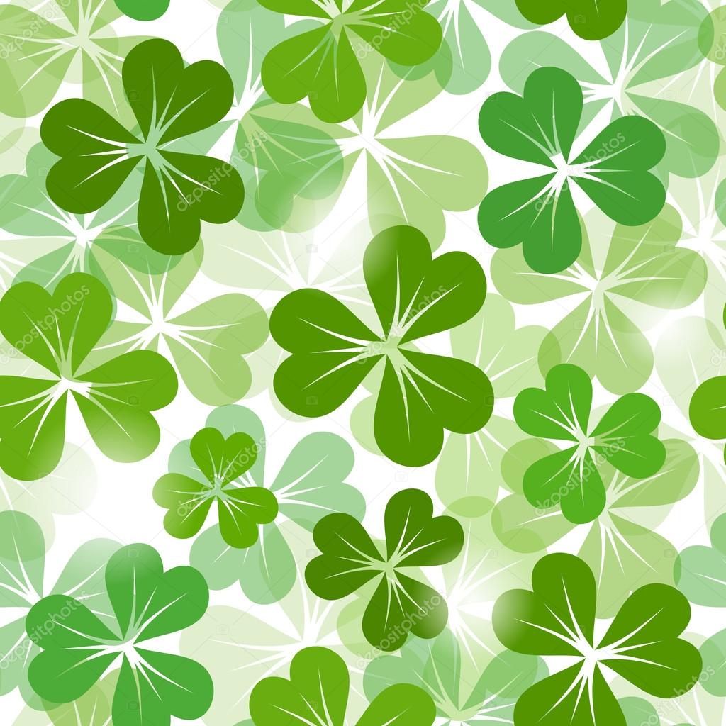 St. Patrick's day seamless background with shamrock. Vector EPS-10.